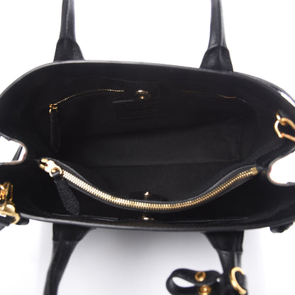 Burberry Grainy Calfskin House Check Medium Banner Tote Black 5 of 12