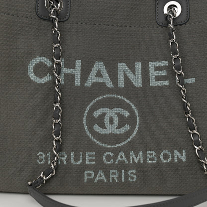 Chanel Mixed Fibers Small Deauville Tote Dark Grey 6 of 12