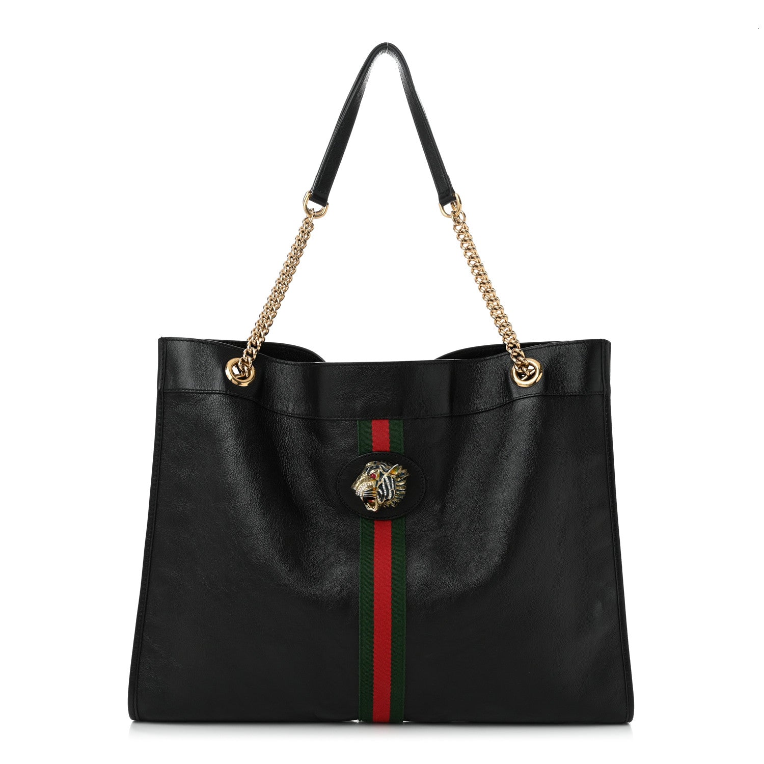 Gucci Calfskin Large Rajah Chain Tote Black 1 of 11