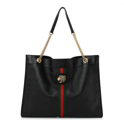 Gucci Calfskin Large Rajah Chain Tote Black 1 of 11