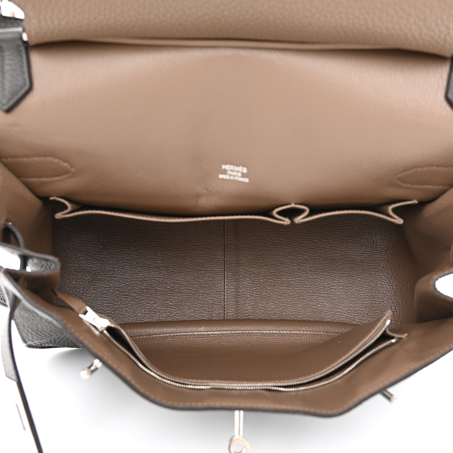 Hermes Taurillon Clemence Eclat Jypsiere 28 Etain Etoupe 4 of 16