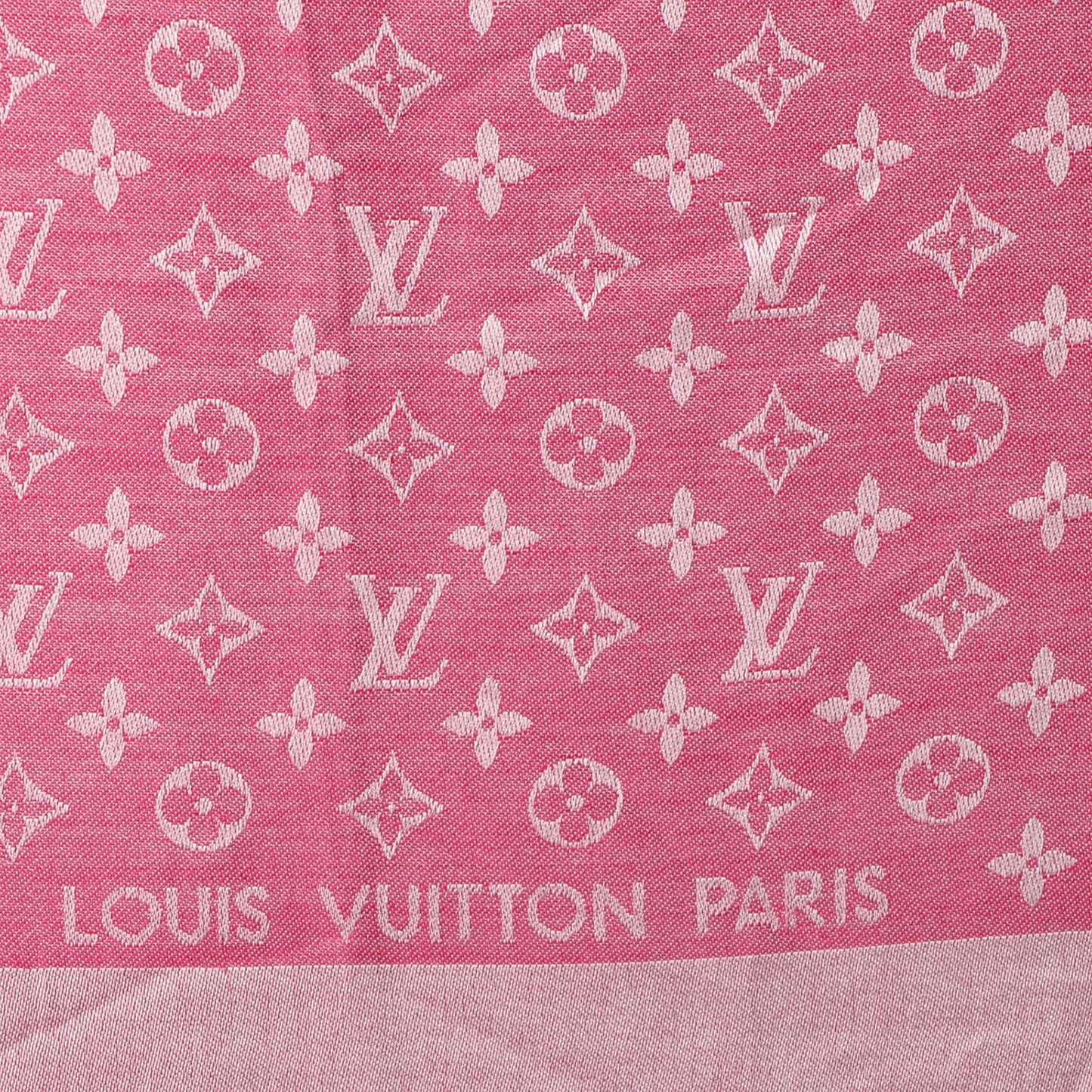 Silk Wool Monogram Denim Shawl Pivoine