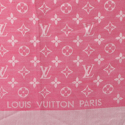 Louis Vuitton Silk Wool Monogram Denim Shawl Pivoine 1 of 5