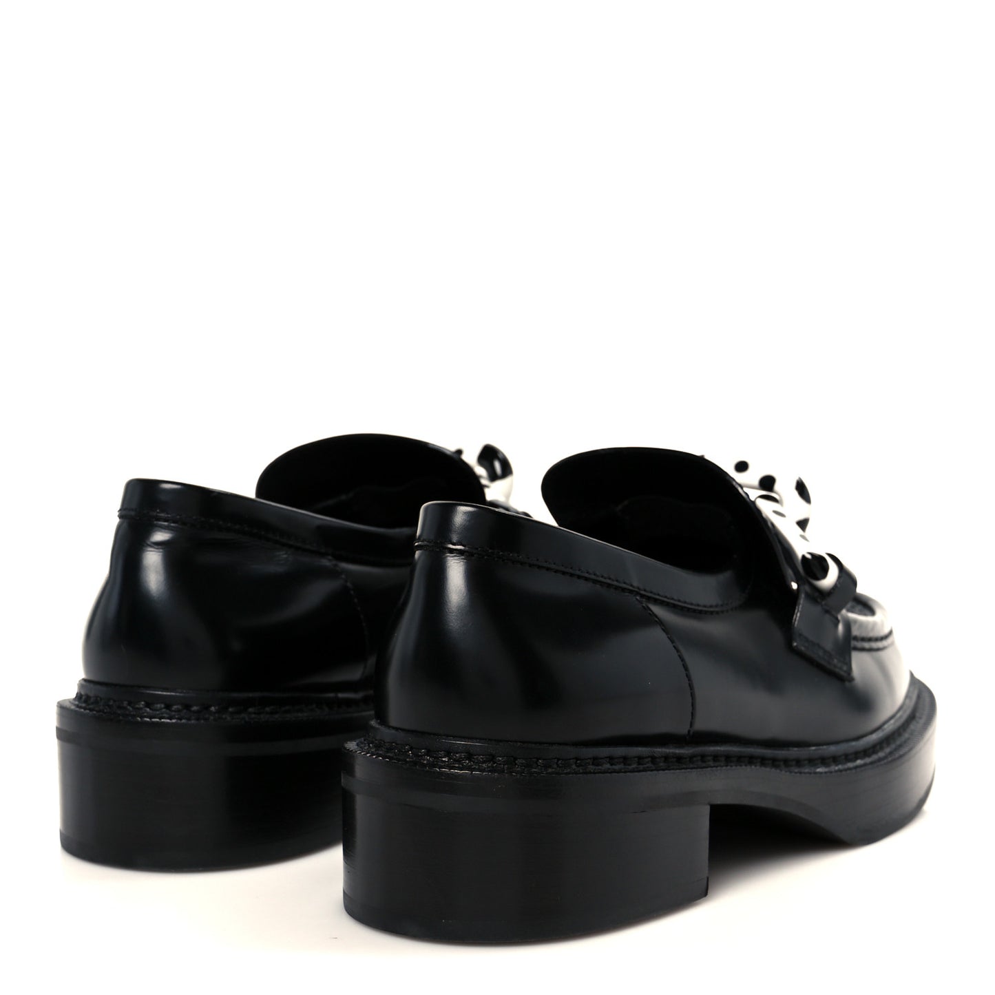 x Yayoi Kusama Academy Leather Loafers 38 Black