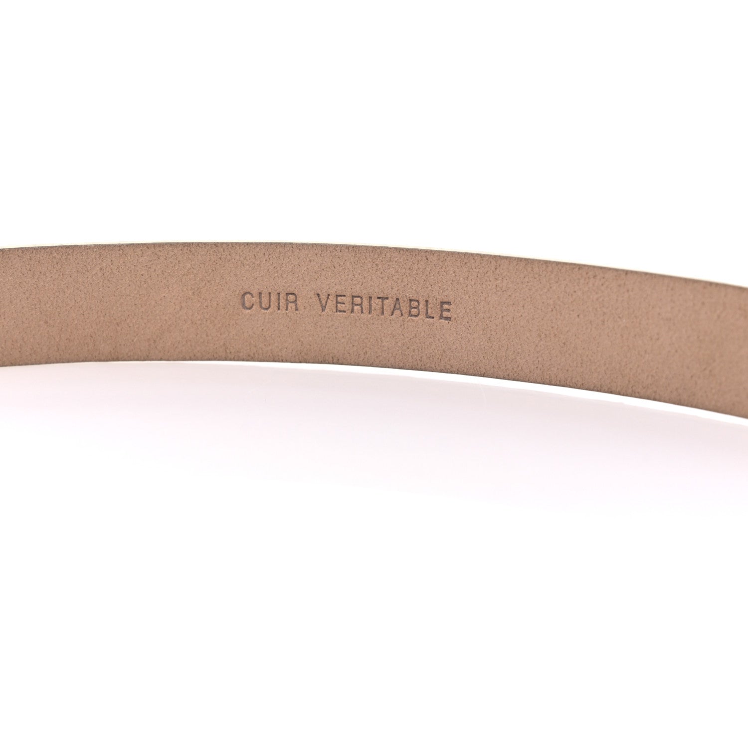 Chanel Pearlized Snakeskin CC Logo Skinny Belt 85 34 Beige 6 of 6
