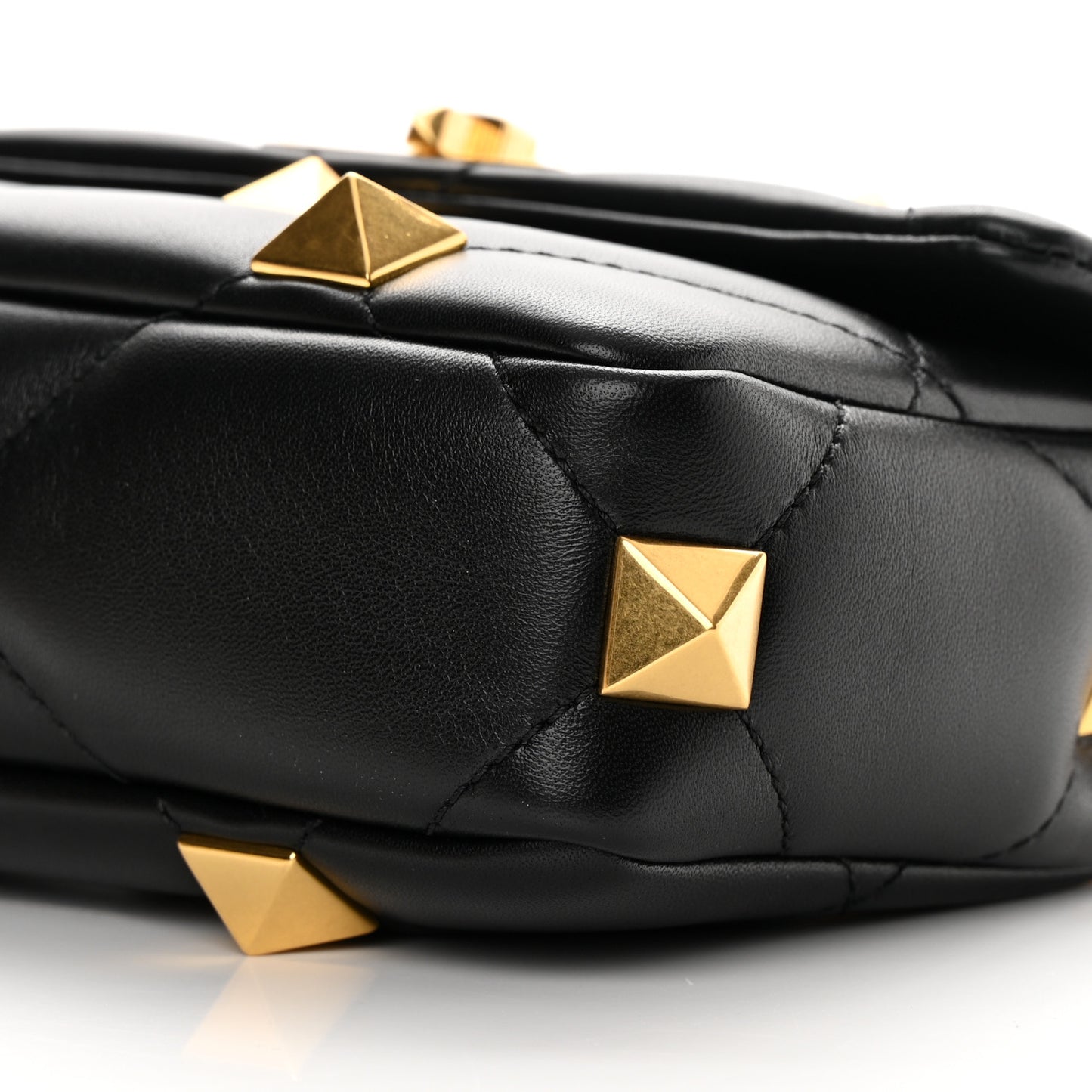 Nappa Small Roman Stud Shoulder Bag Black