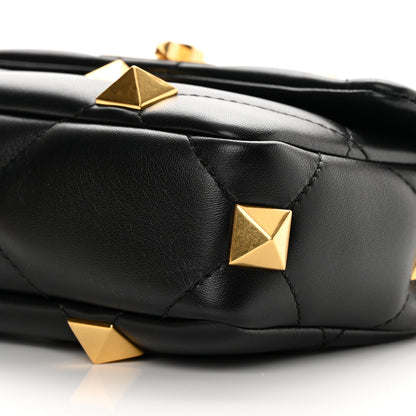 Valentino Garavani Nappa Small Roman Stud Shoulder Bag Black 9 of 10