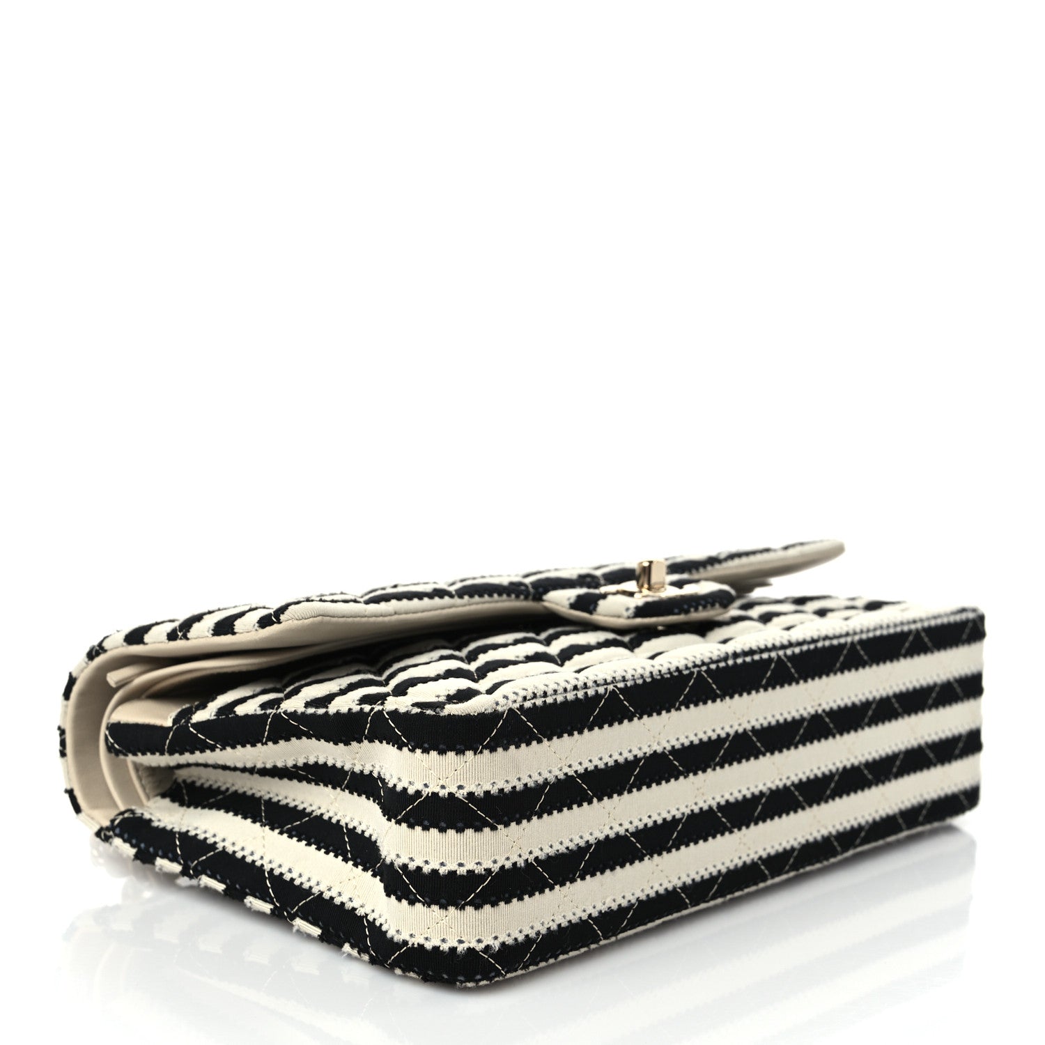 Chanel Jersey Quilted Medium Coco Sailor Flap Black White 4 of 9