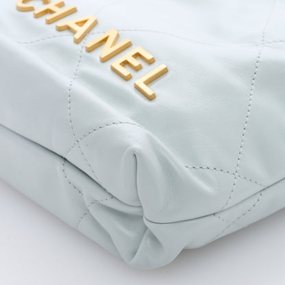 Chanel Shiny Calfskin Quilted Mini Chanel 22 Light Blue 8 of 9