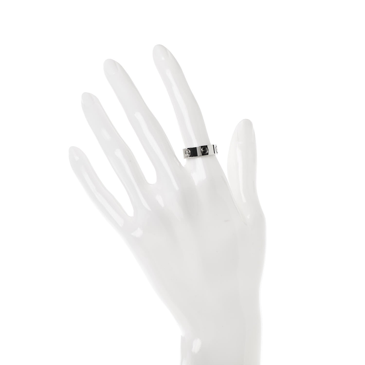 Cartier 18K White Gold 5.5mm LOVE Ring 51 5.75 2 of 4