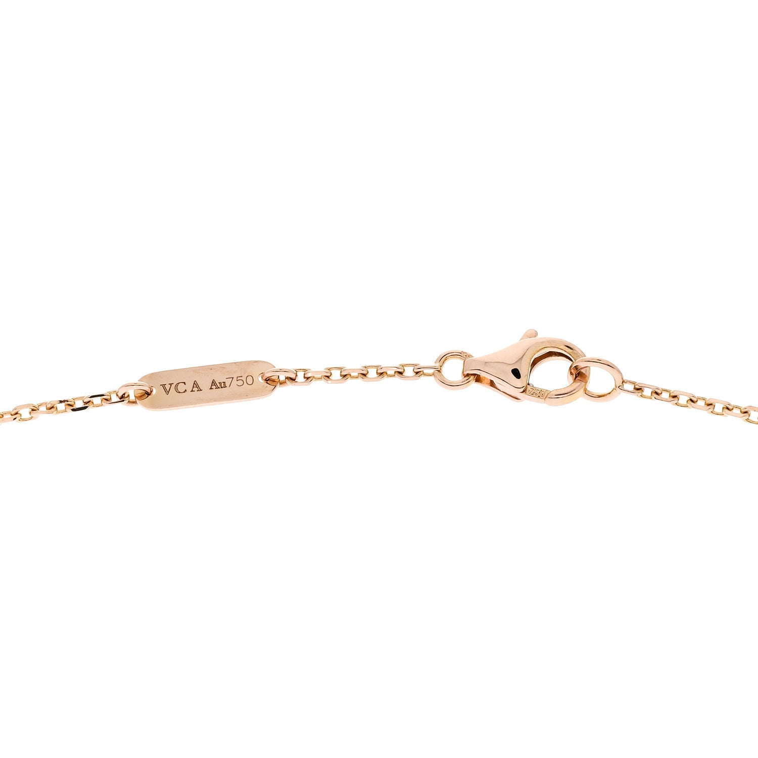 Van Cleef & Arpels 18K Rose Gold Diamond Carnelian Vintage Alhambra Pendant Necklace 5 of 5
