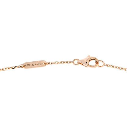 Van Cleef & Arpels 18K Rose Gold Diamond Carnelian Vintage Alhambra Pendant Necklace 5 of 5