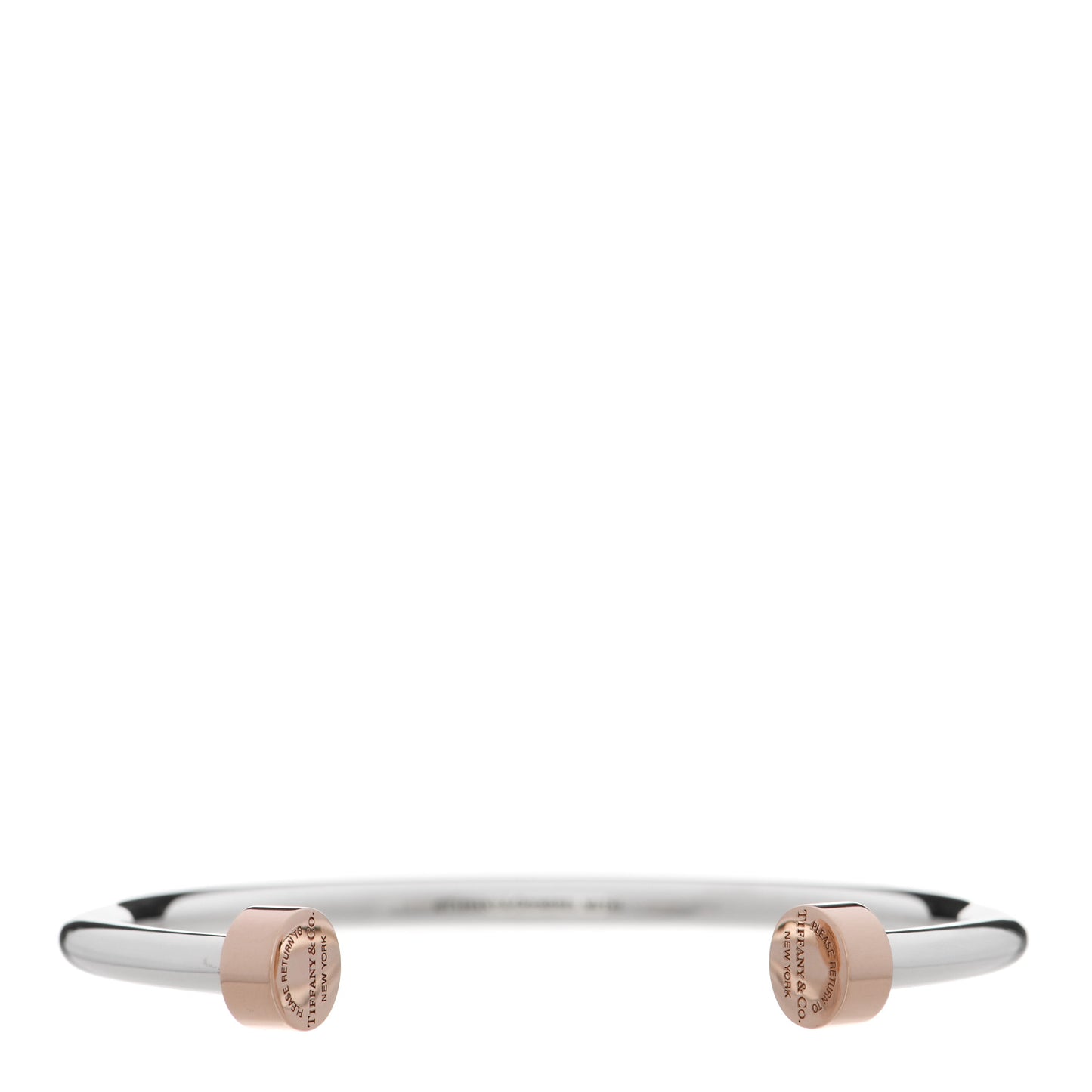 Sterling Silver Rubedo Return to Tiffany Narrow Circle Edge Cuff Bracelet