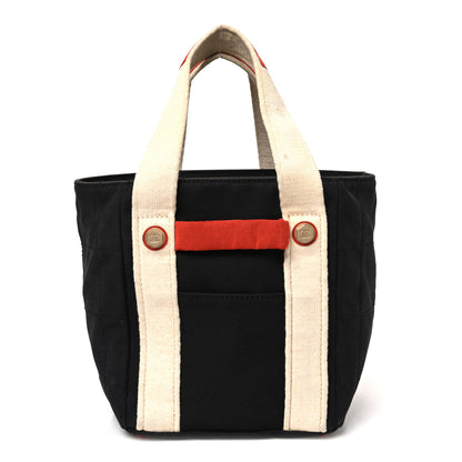 Chanel Canvas Bucket Bag White Black Orange 1 of 10