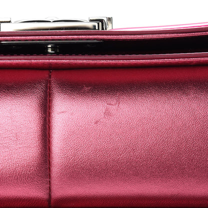 Chanel Metallic Patent Quilted New Medium Boy Flap Fuchsia 16 of 16