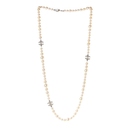 Chanel Graduated Pearl Long CC Necklace Gold 3 of 6