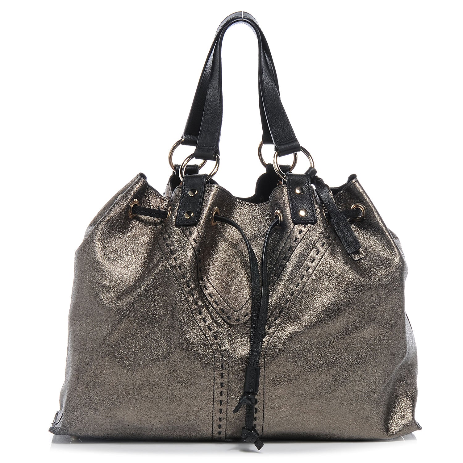 Saint Laurent Leather Reversible Double Sac Y Tote Black Bronze 1 of 25