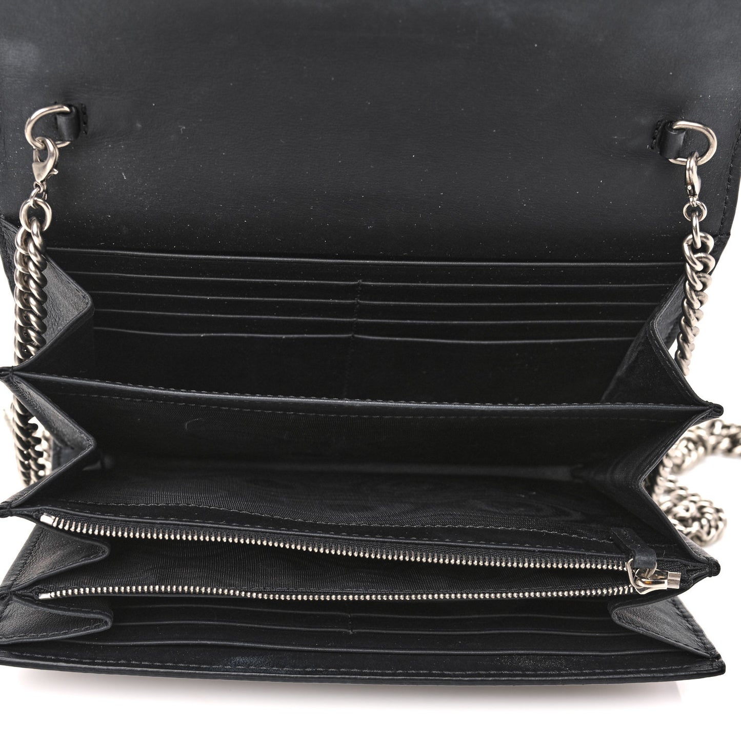 GG Supreme Monogram Mini Dionysus Chain Wallet Beige Black