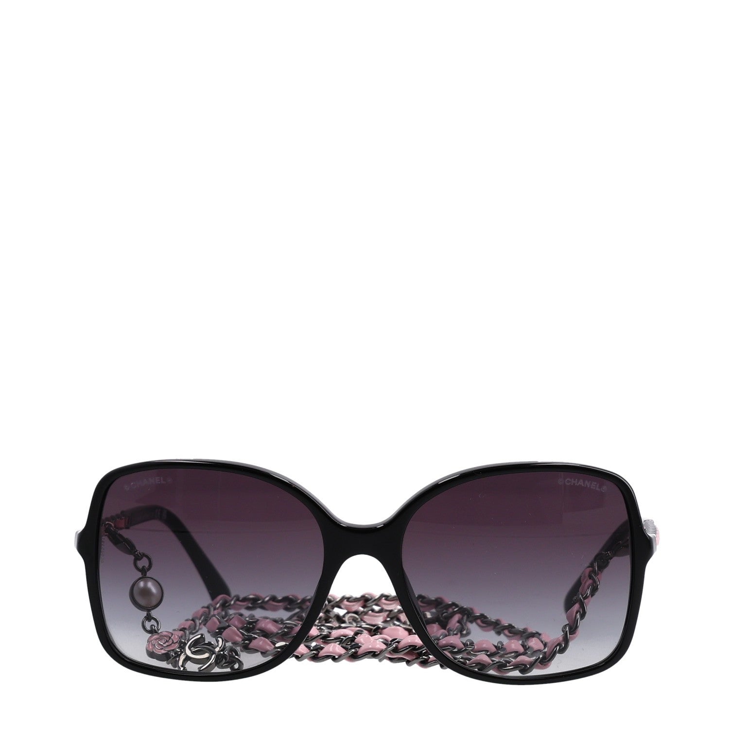 Chanel Acetate Metal Lambskin Square Chain Sunglasses 5210-Q-A Black Pink 2 of 8