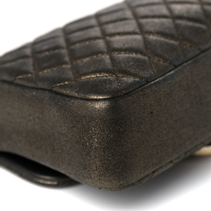 Chanel Iridescent Calfskin Quilted Crystal Mini Rectangular Flap Black Gold 10 of 11