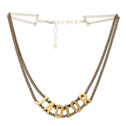 Christian Dior Metal J'Adior Choker Necklace Aged Gold 4 of 6
