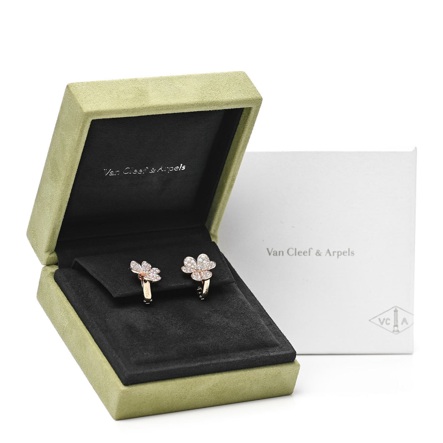 18K Rose Gold Diamond Small Frivole Pave Earrings