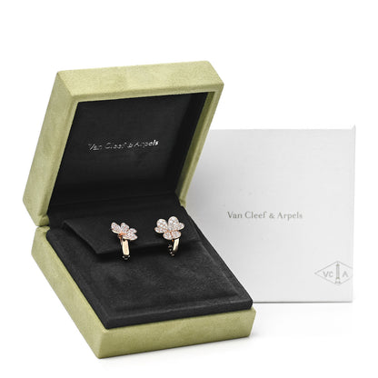 Van Cleef & Arpels 18K Rose Gold Diamond Small Frivole Pave Earrings 5 of 5