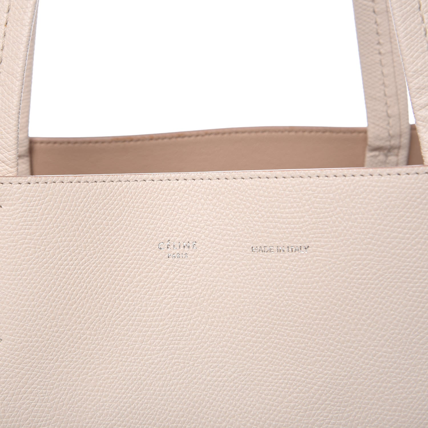 Celine Grained Calfskin Medium Horizontal Cabas Phantom White 7 of 15