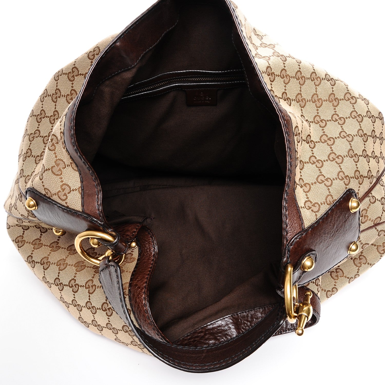Gucci Monogram Large Jockey Hobo Dark Brown 5 of 6