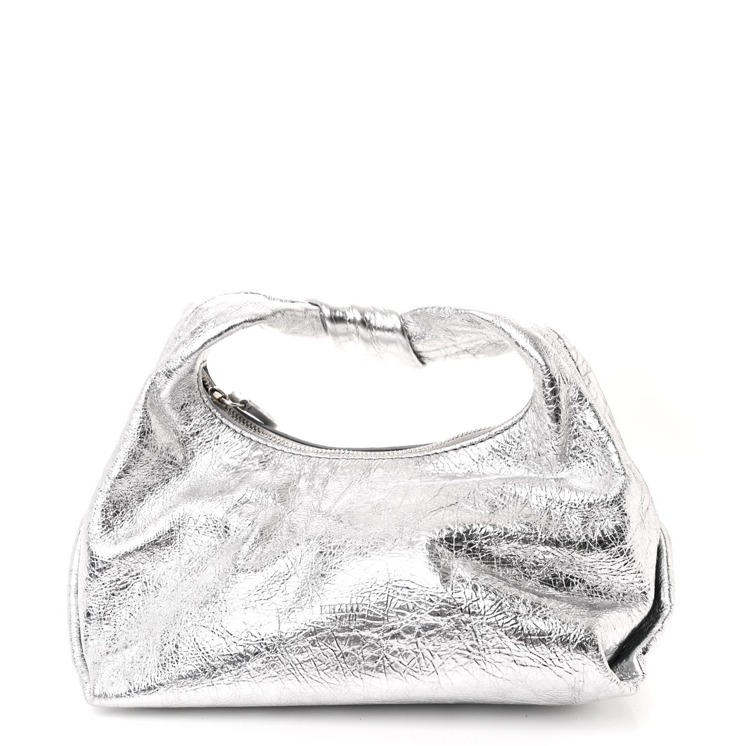 Khaite Metallic Crinkled Calfskin Beatrice Small Hobo Silver 1 of 9
