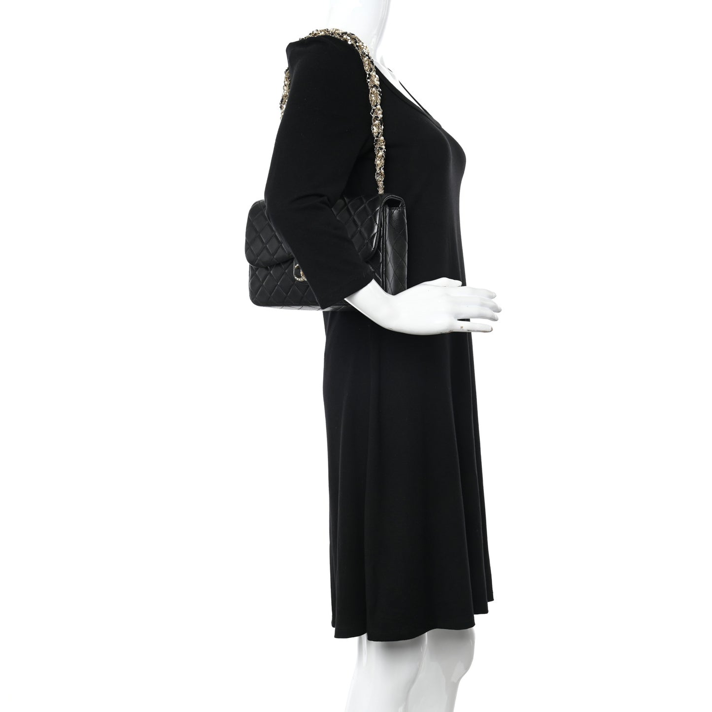 Lambskin Quilted Medium Westminster Pearl Flap Black