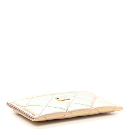 Chanel Iridescent Calfskin Quilted Card Holder Pink 4 of 9