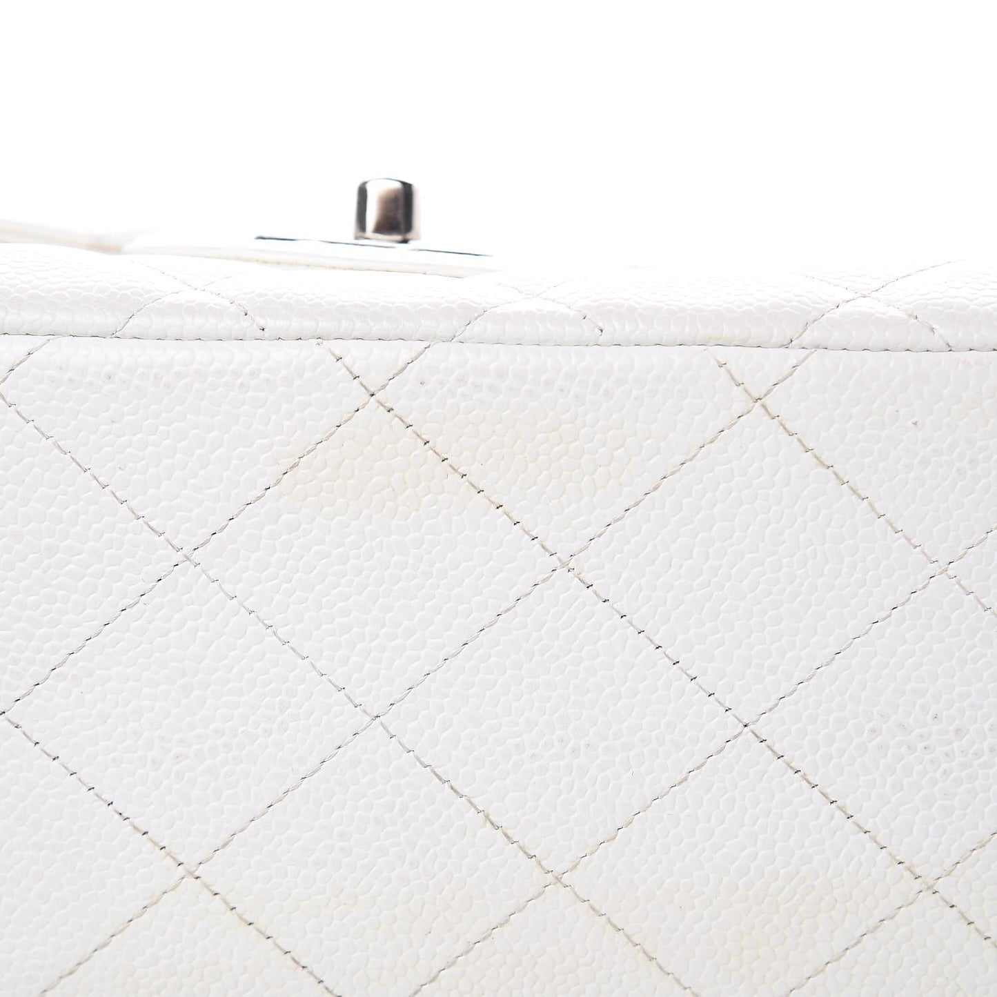 Caviar Quilted Maxi Single Flap White