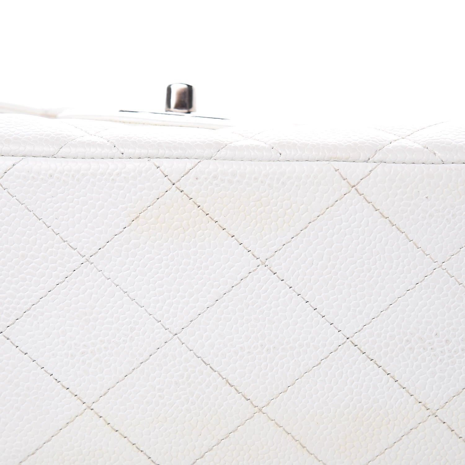 Chanel Caviar Quilted Maxi Single Flap White 13 of 17