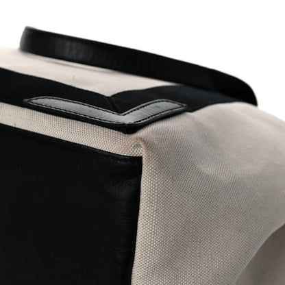 Balenciaga Cotton Canvas Calfskin M Navy Cabas Natural Black 11 of 16