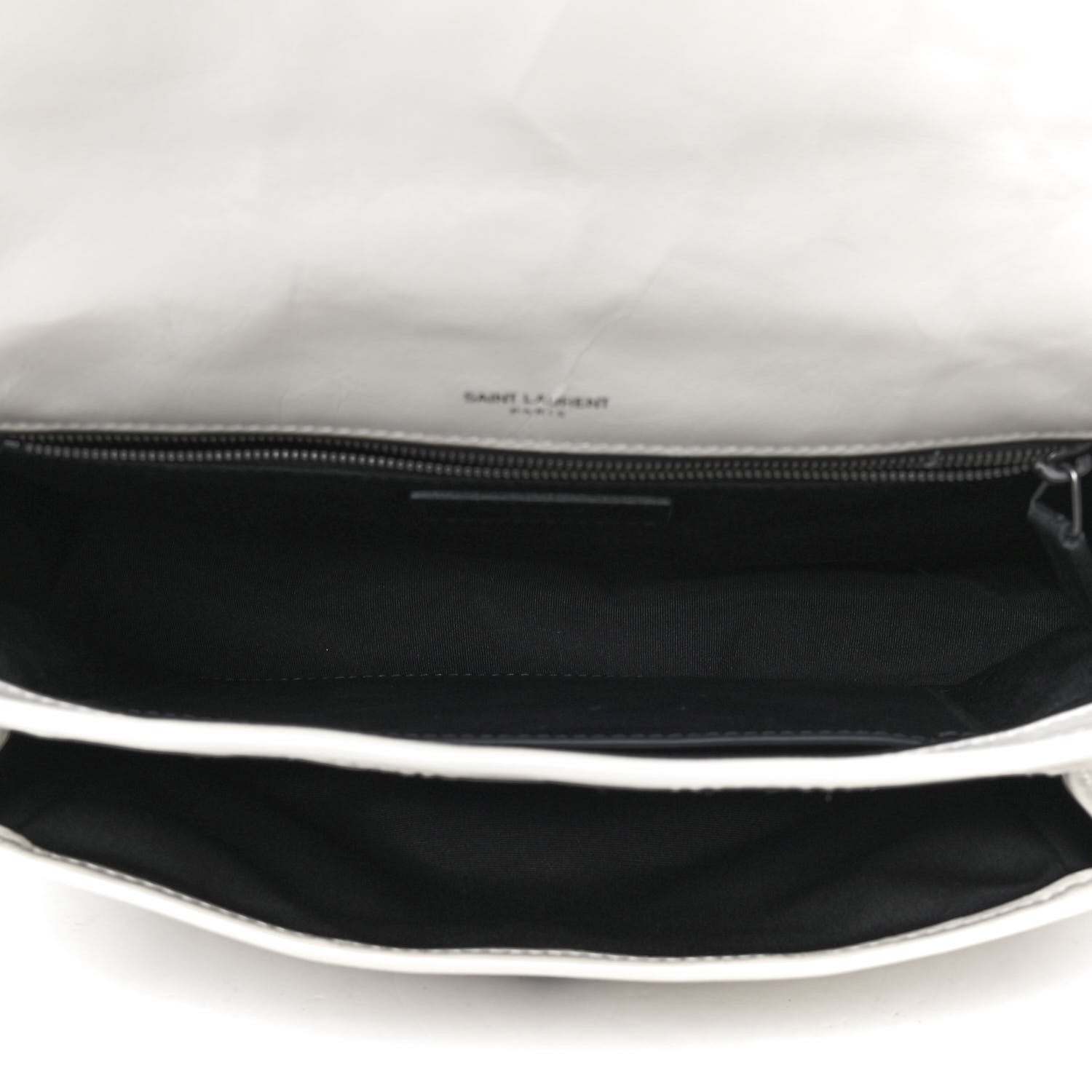 Saint Laurent Crinkled Calfskin Matelasse Monogram Medium Niki Chain Satchel Ivory 4 of 4