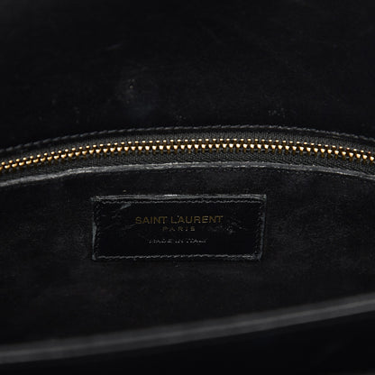 Saint Laurent Smooth Calfskin Medium Classic Monogram Universite Bag Black 6 of 20