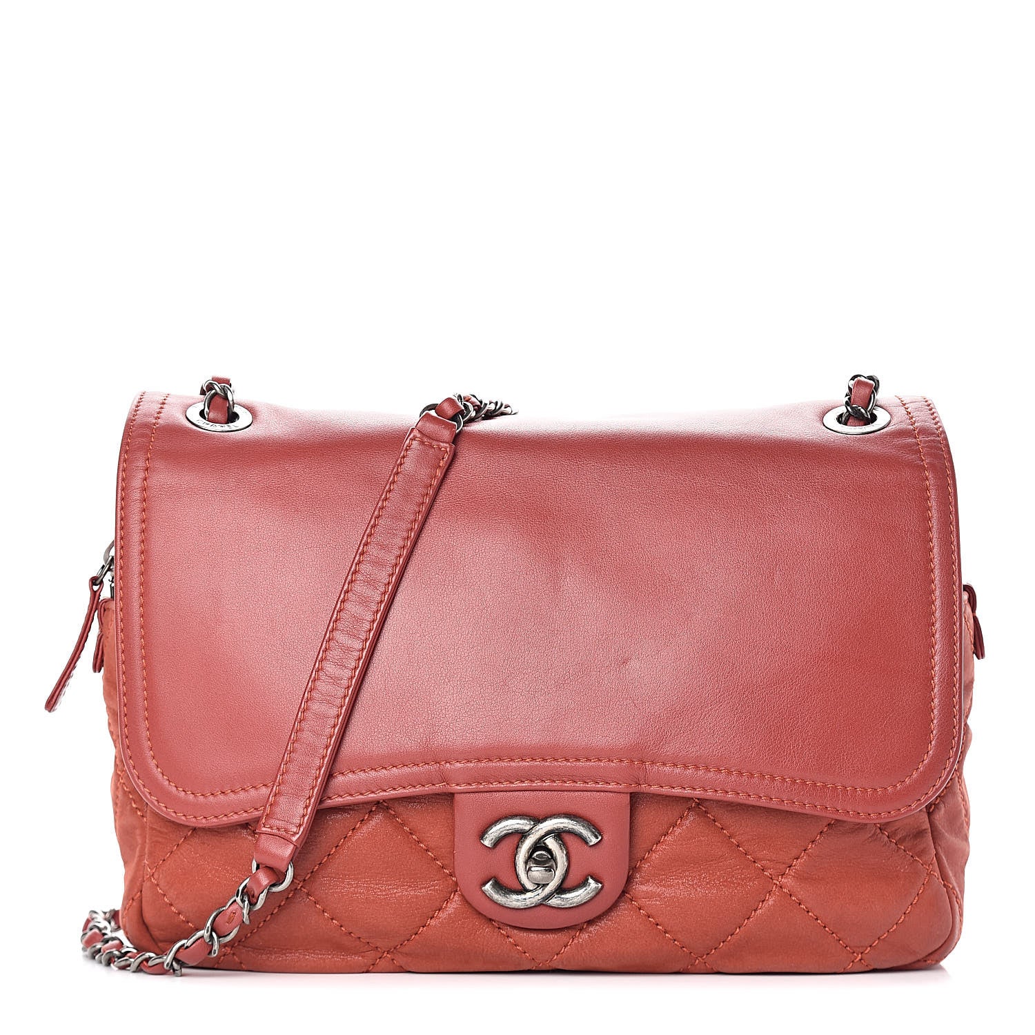 Chanel Iridescent Calfskin Medium In the Mix Flap Red 1 of 17