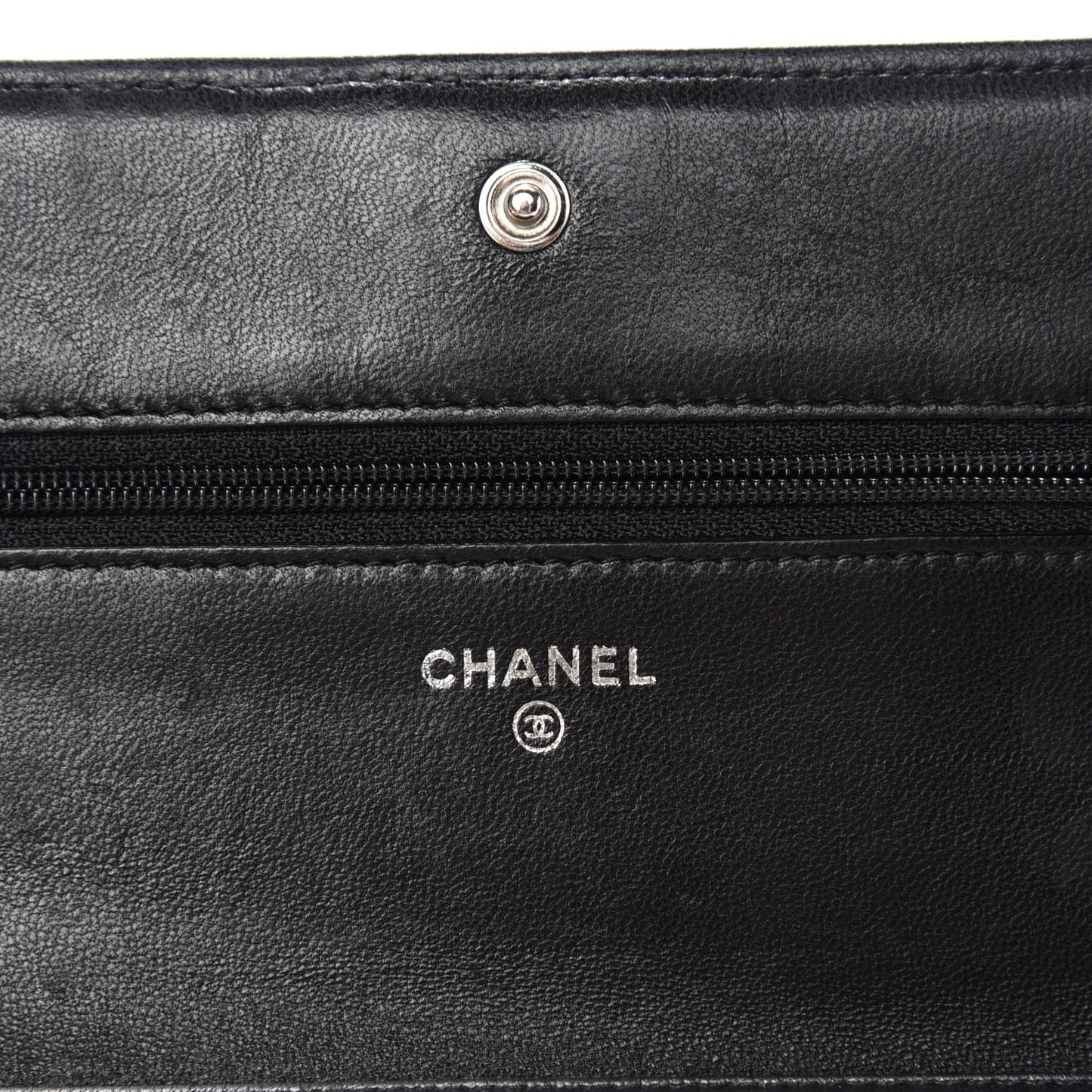 Lambskin Quilted Boy Wallet On Chain WOC Black