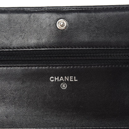 Chanel Lambskin Quilted Boy Wallet On Chain WOC Black 11 of 14