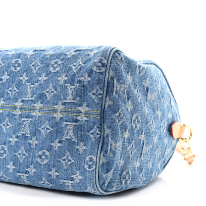 Louis Vuitton Monogram Denim Speedy Soft 30 Blue 9 of 10