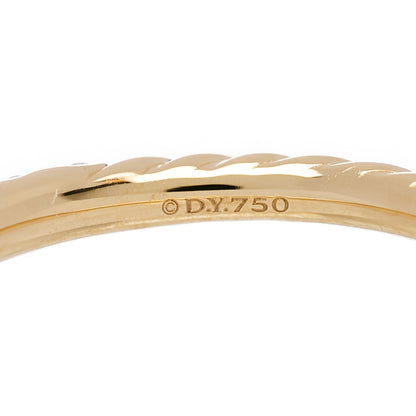 David Yurman 18K Yellow Gold Diamond 2mm Cable Collectibles Band Ring 49 5 4 of 4