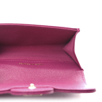 Chanel Caviar Quilted Flap Card Holder Wallet Fuchsia 5 of 10