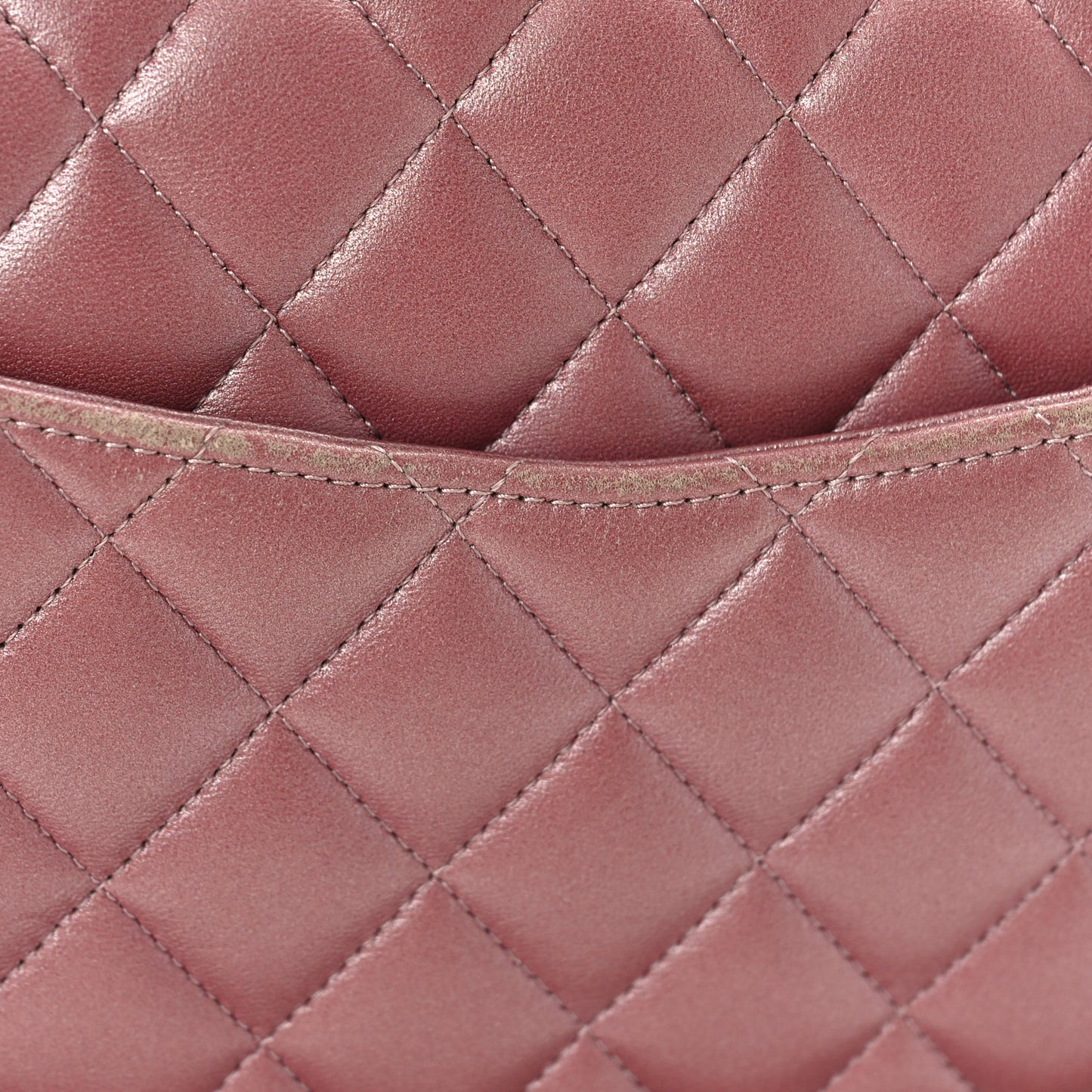 Metallic Lambskin Quilted Small Double Flap Pink