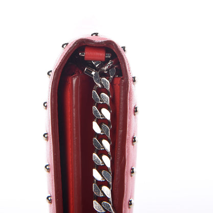 Givenchy Calfskin Studded Pandora Chain Wallet Medium Red 10 of 13