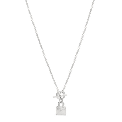 Hermes Sterling Silver Birkin Amulette Pendant Necklace 1 of 4