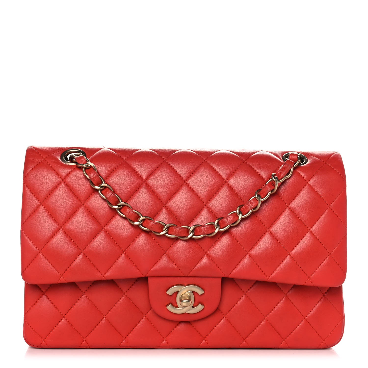 Chanel Lambskin Quilted Medium Double Flap Red 1 of 11