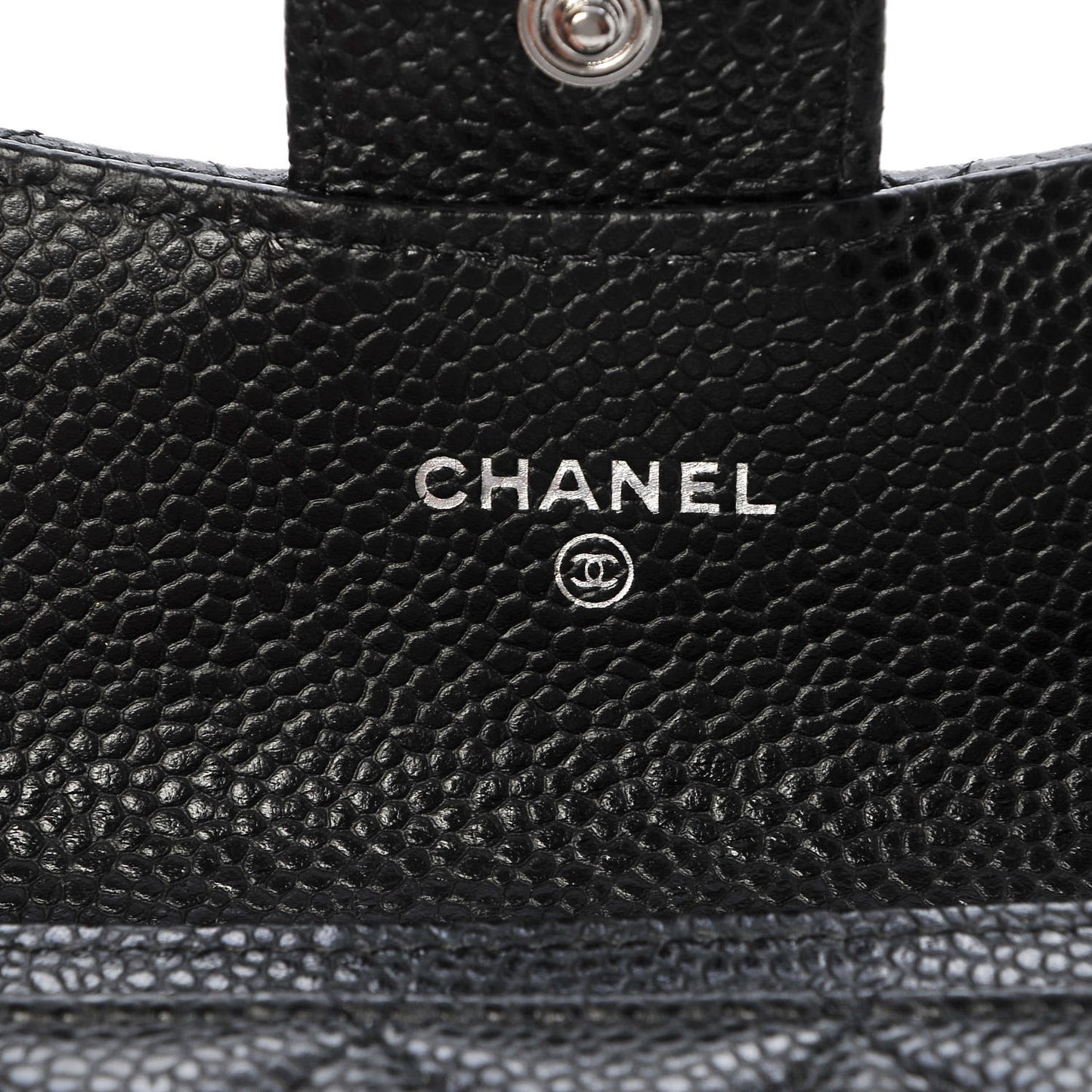 Caviar Quilted Flap Card Holder Black