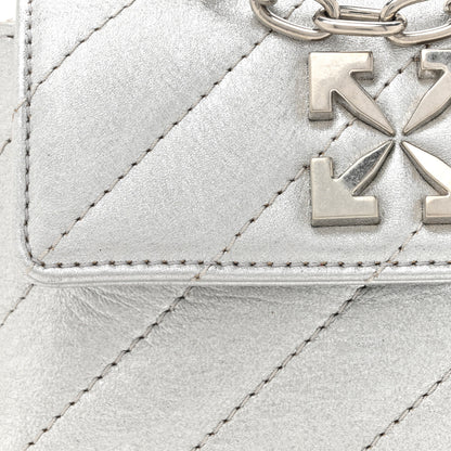 Off-White Metallic Calfskin Diagonal Quilted Jackhammer 17 Shoulder Bag Silver 8 of 13