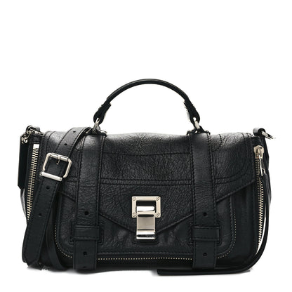 Proenza Schouler Lambskin Small PS1 Plus Zip Satchel Black 1 of 10
